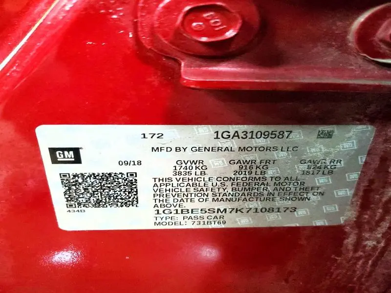 2019 CHEVROLET CRUZE LT  