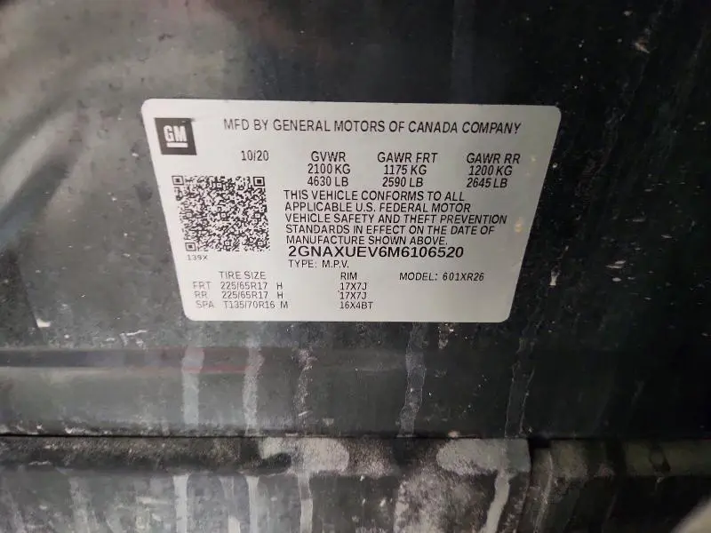 2021 CHEVROLET EQUINOX LT  