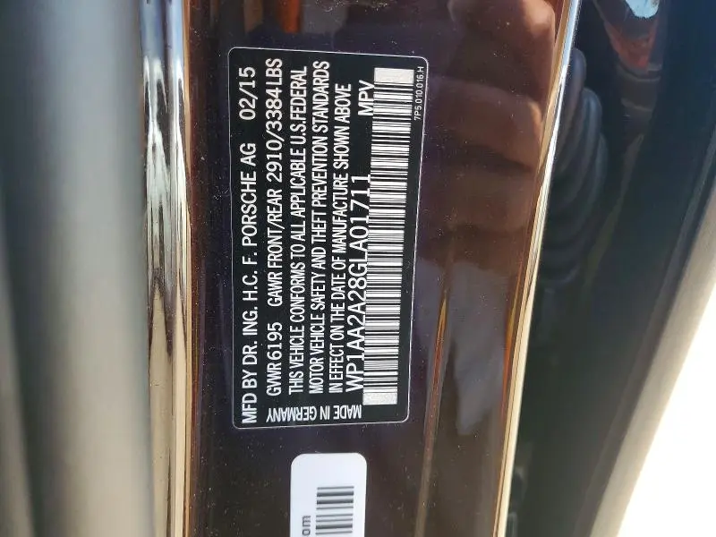 2016 PORSCHE CAYENNE   