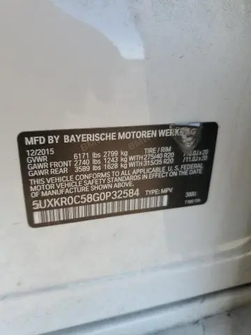 2016 BMW X5 XDRIVE35I  