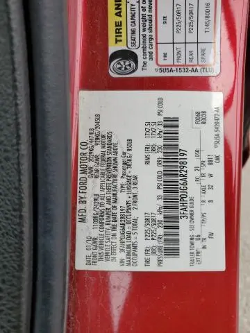 2010 FORD FUSION SEL  