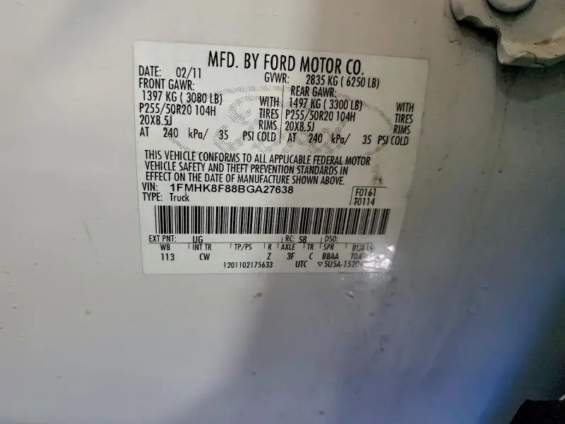 2011 FORD EXPLORER LIMITED  