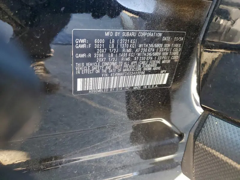 2025 SUBARU ASCENT ONYX EDITION  