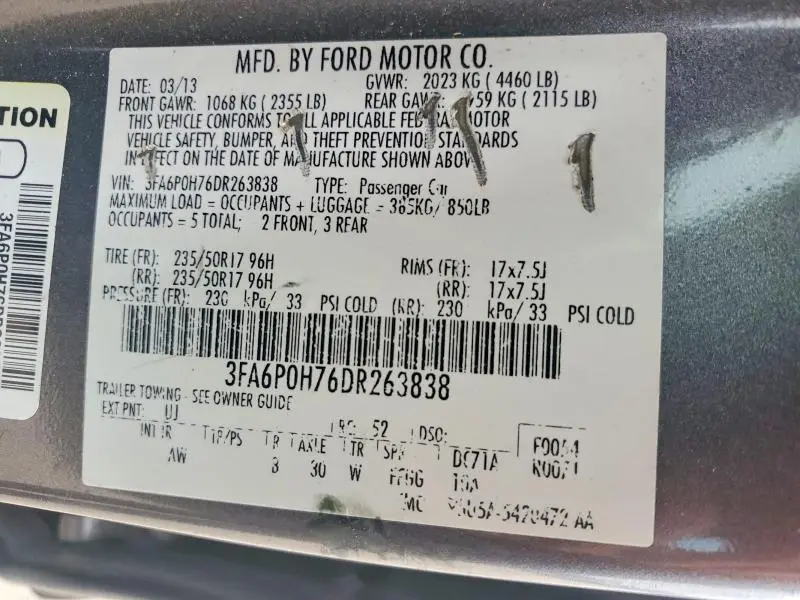 2013 FORD FUSION SE  