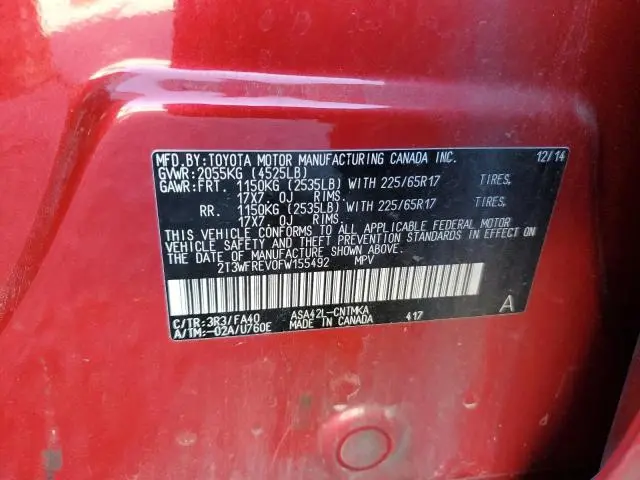 2015 TOYOTA RAV4 XLE  