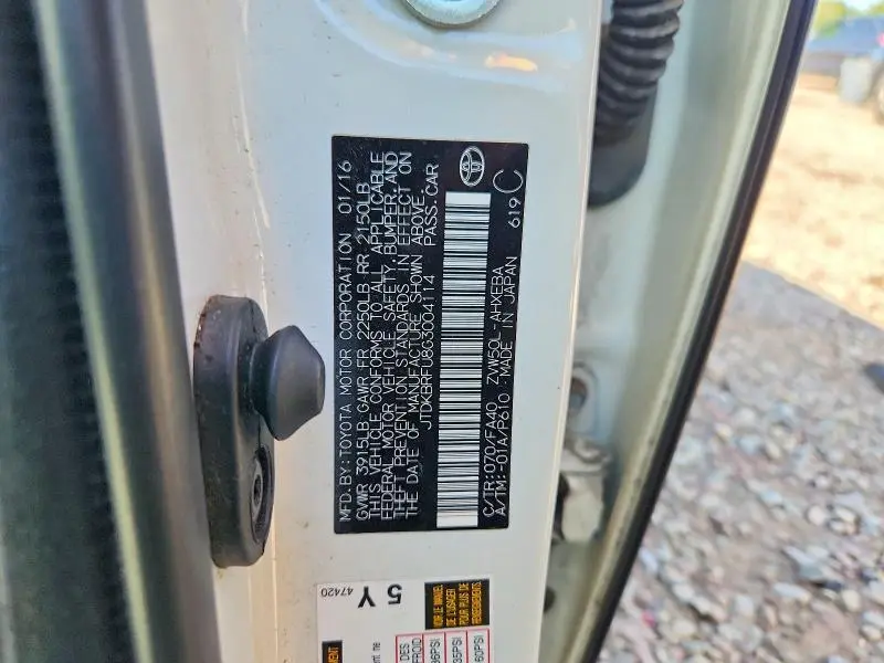 2016 TOYOTA PRIUS TWO  