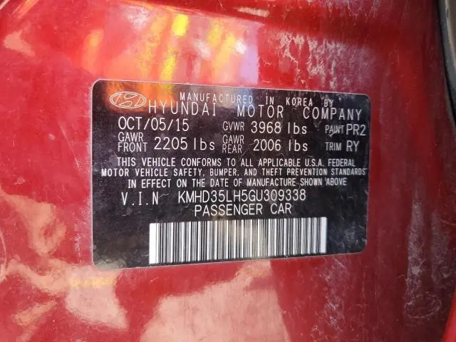 2016 HYUNDAI ELANTRA GT