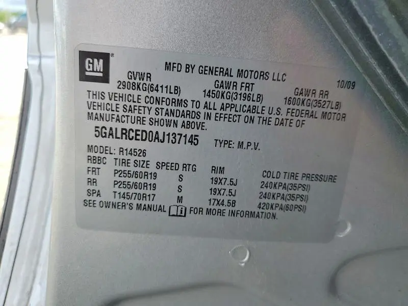 2010 BUICK ENCLAVE CXL  
