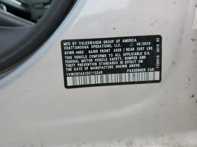 2013 VOLKSWAGEN PASSAT SEL