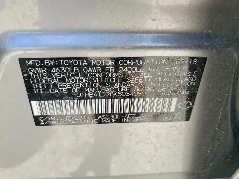 2019 LEXUS IS 300  