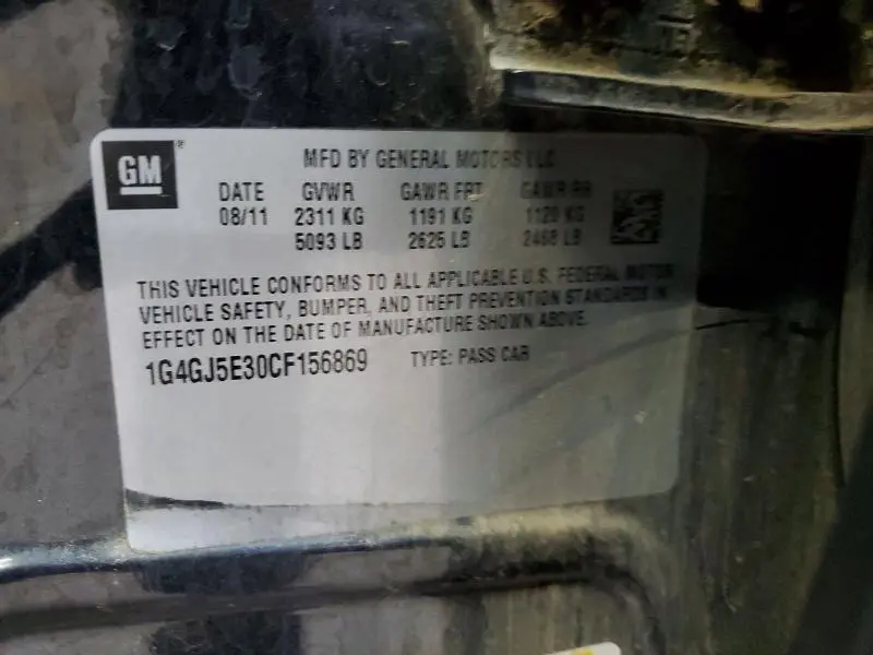 2012 BUICK LACROSSE TOURING  