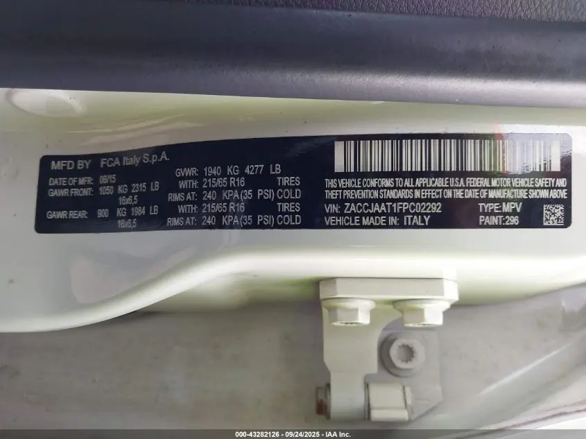 2015 JEEP RENEGADE SPORT