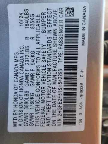 2025 HONDA CIVIC SPORT  