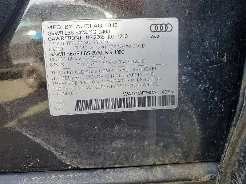 2016 AUDI Q5 PREMIUM PLUS  