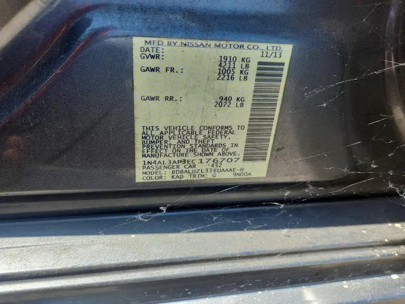 2014 NISSAN ALTIMA 2.5 SV  