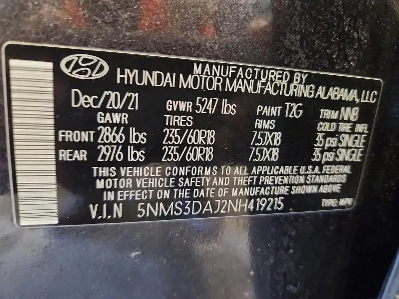 2022 HYUNDAI SANTA FE SEL  