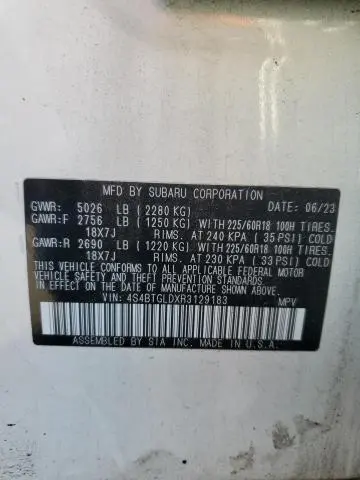 2024 SUBARU OUTBACK ONYX EDITION XT  