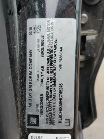 2017 CHEVROLET SPARK 2LT