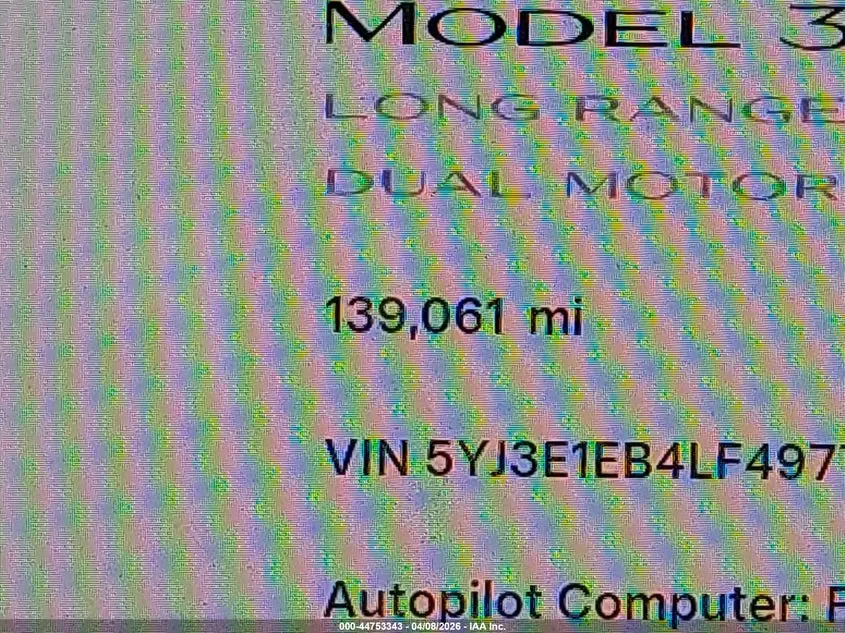 2020 TESLA MODEL 3 LONG RANGE DUAL MOTOR ALL-WHEEL DRIVE
