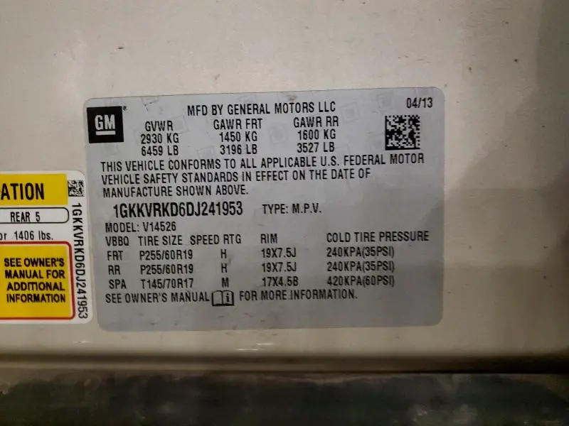 2013 GMC ACADIA SLT-1  