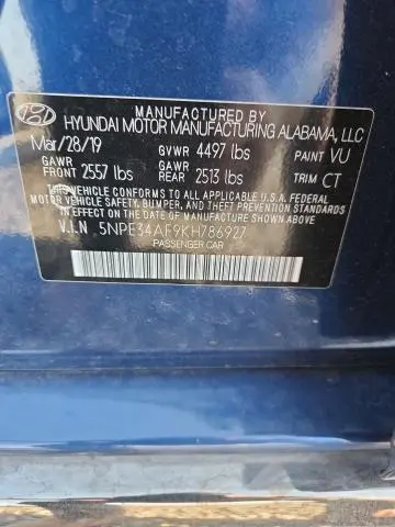 2019 HYUNDAI SONATA SPORT  