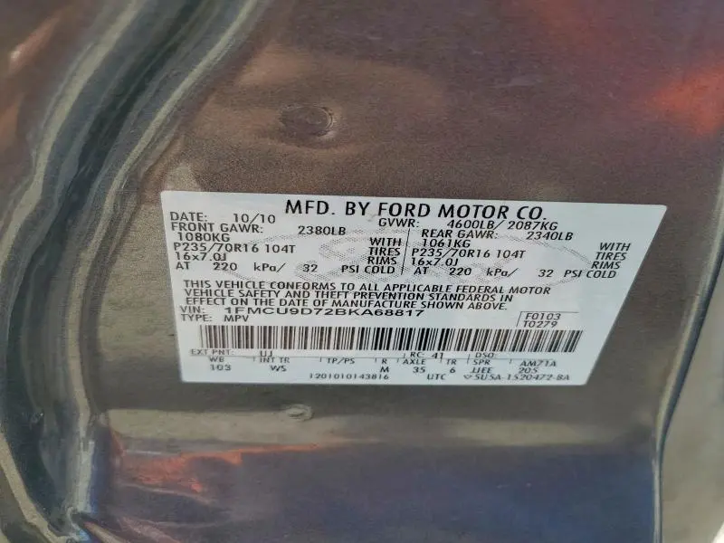 2011 FORD ESCAPE XLT  