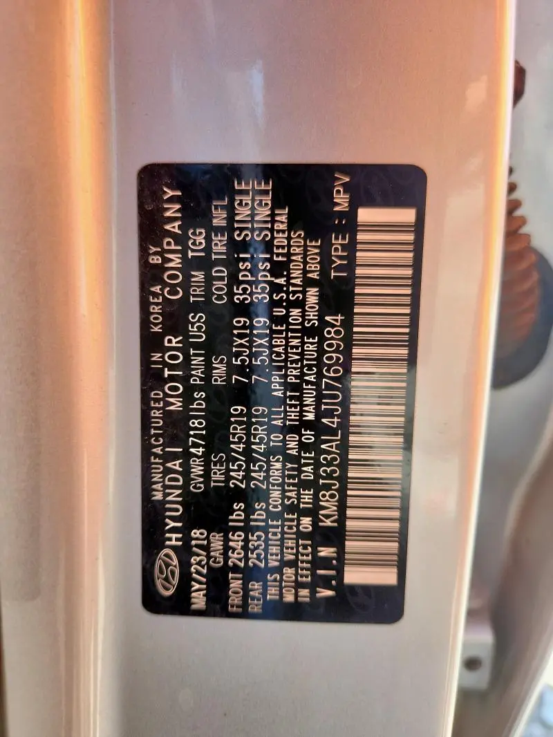 2018 HYUNDAI TUCSON SPORT  