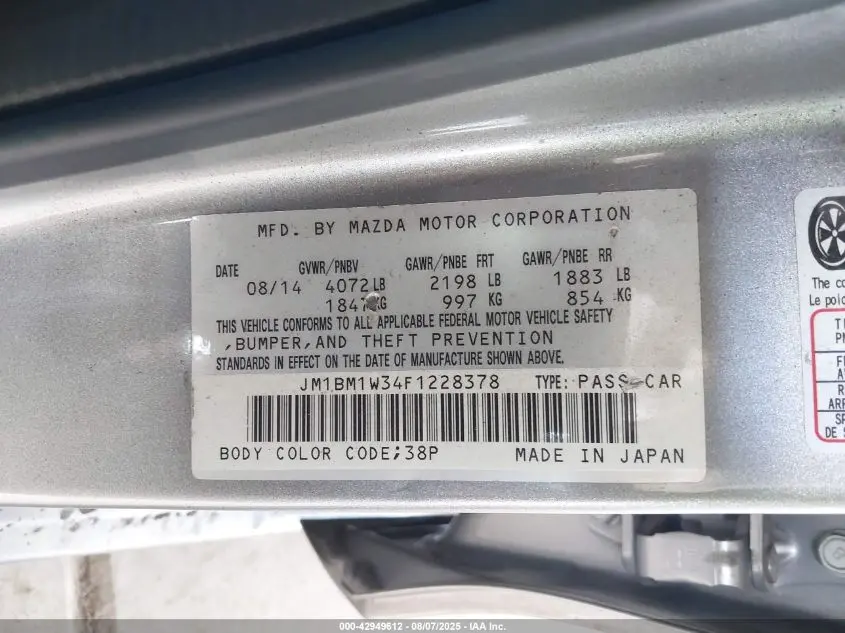 2015 MAZDA MAZDA3 S GRAND TOURING