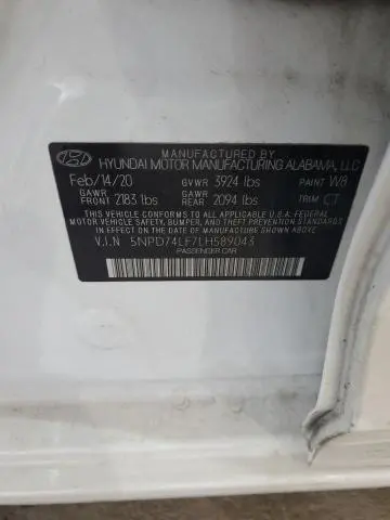 2020 HYUNDAI ELANTRA SE  