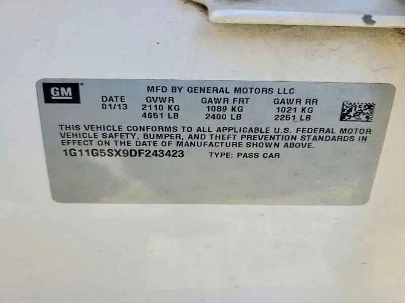 2013 CHEVROLET MALIBU 3LT  