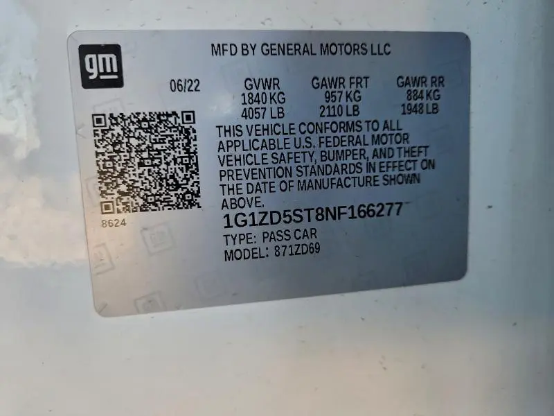 2022 CHEVROLET MALIBU LT  