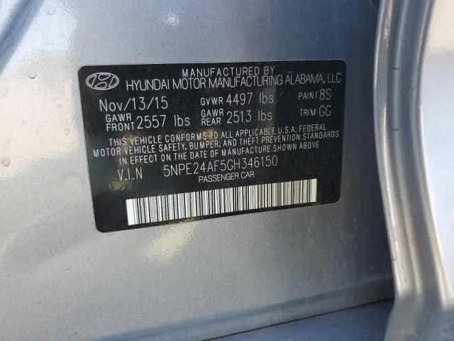 2016 HYUNDAI SONATA SE  