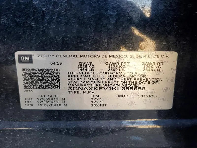 2019 CHEVROLET EQUINOX LT  