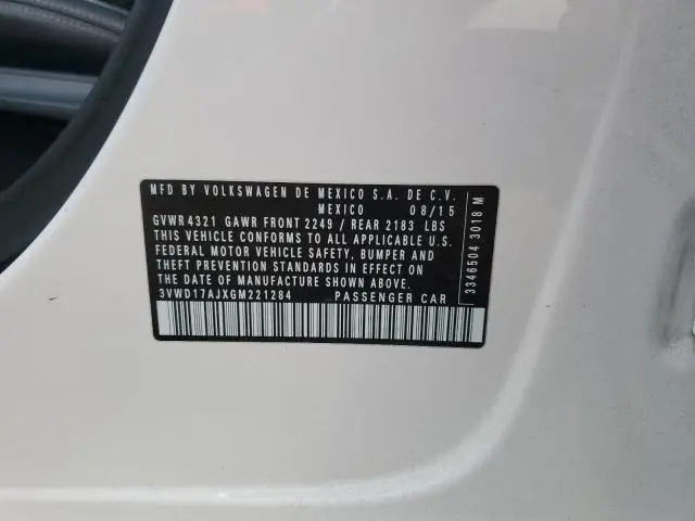 2016 VOLKSWAGEN JETTA SPORT  