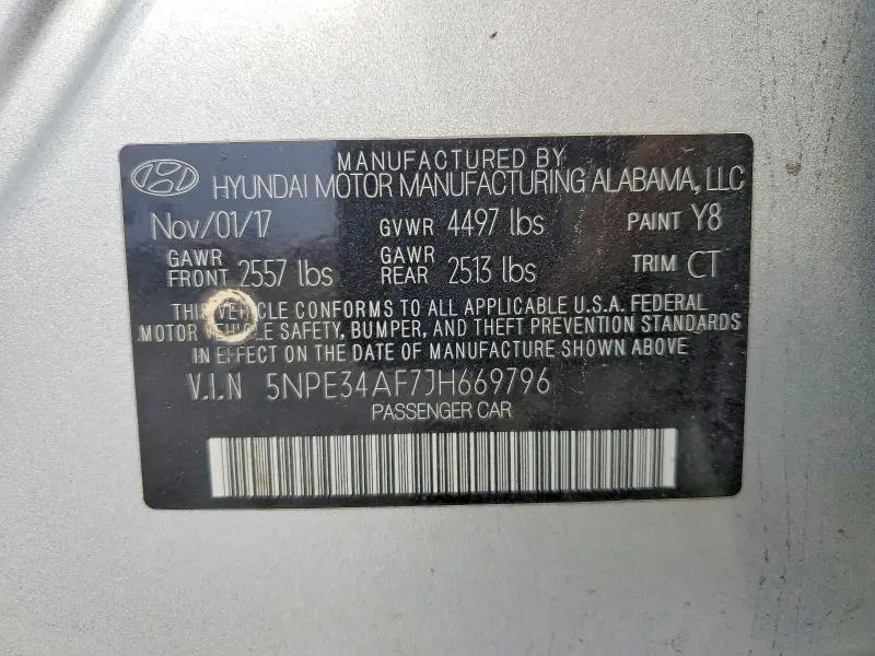 2018 HYUNDAI SONATA SPORT  