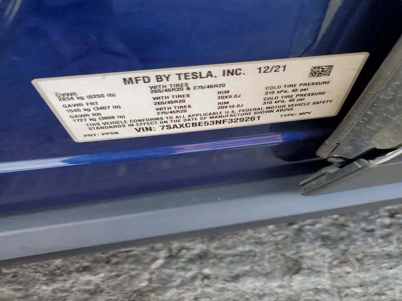 2022 TESLA MODEL X   