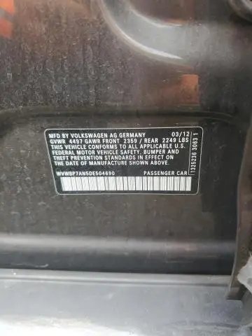 2013 VOLKSWAGEN CC SPORT  