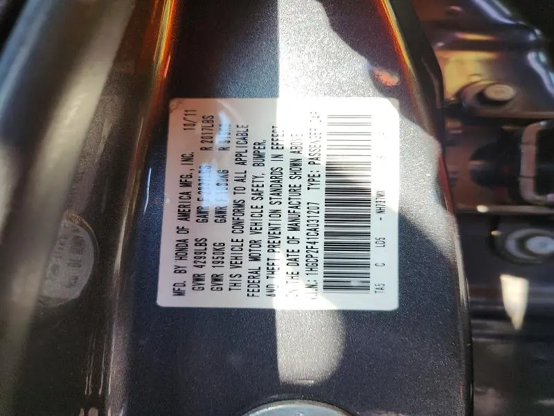 2012 HONDA ACCORD LXP  