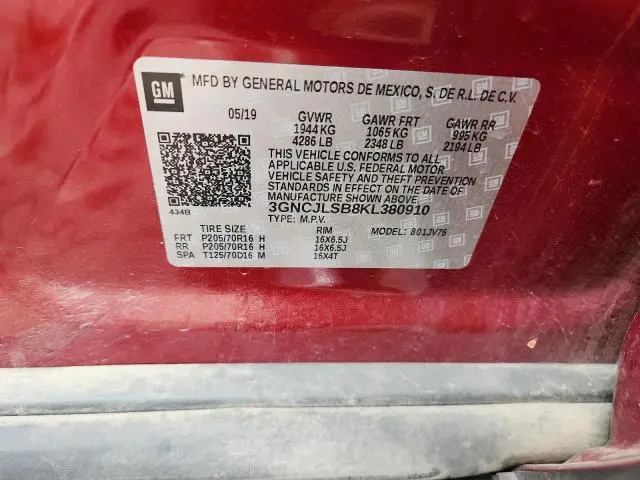 2019 CHEVROLET TRAX 1LT  