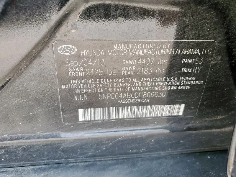 2013 HYUNDAI SONATA SE  