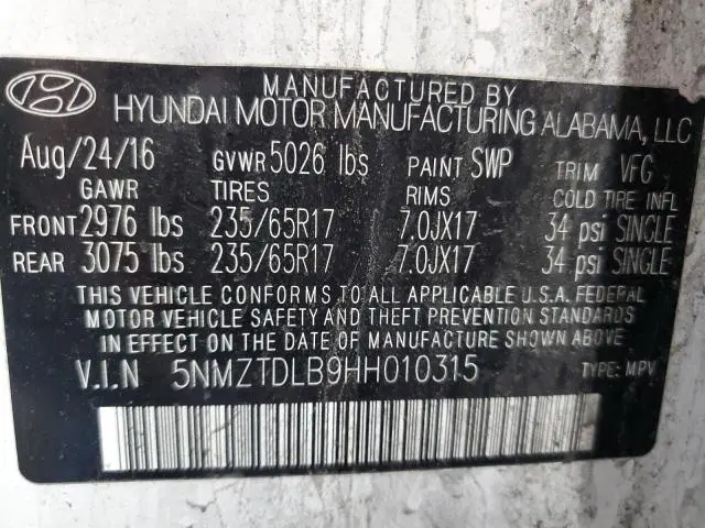 2017 HYUNDAI SANTA FE SPORT 
