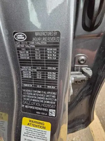 2020 LAND ROVER RANGE ROVER EVOQUE S  