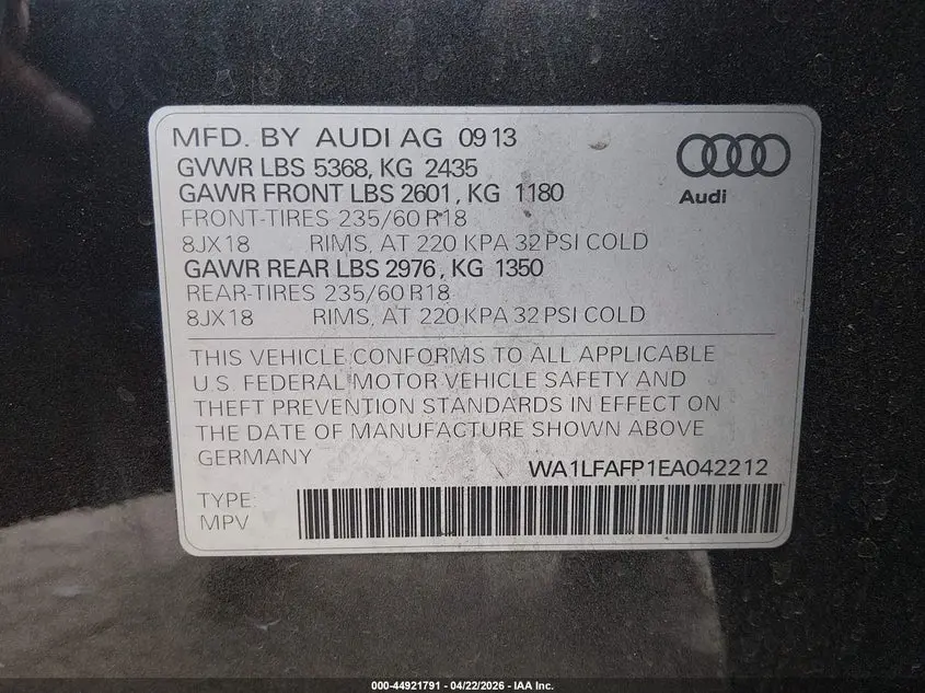 2014 AUDI Q5 2.0T PREMIUM