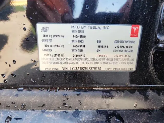 2020 TESLA MODEL S   
