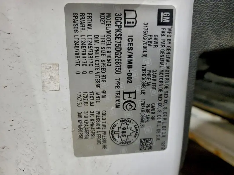 2013 CHEVROLET SILVERADO K1500 LT  