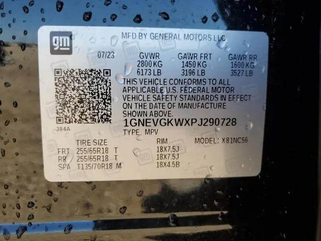 2023 CHEVROLET TRAVERSE LT  