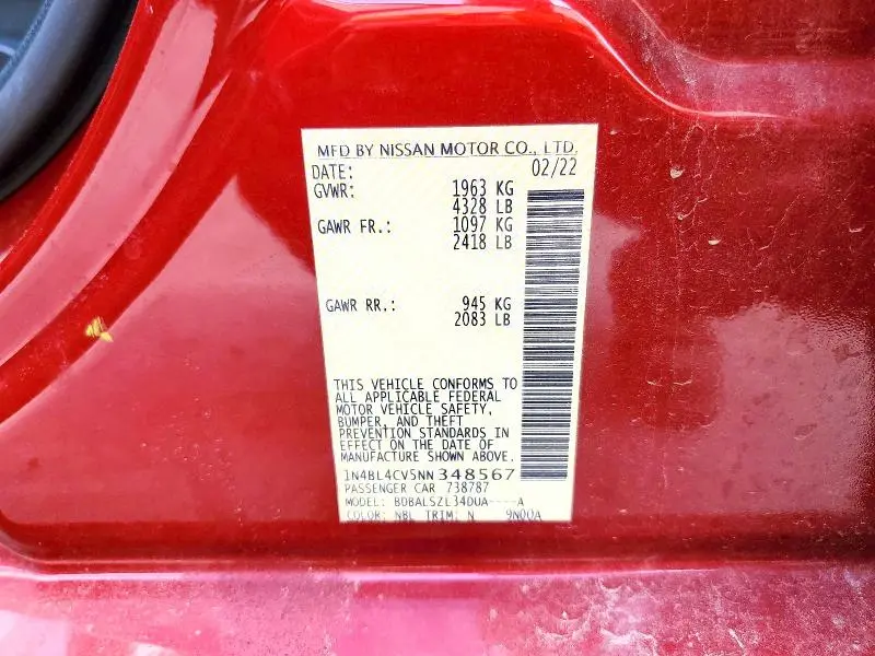 2022 NISSAN ALTIMA SR  