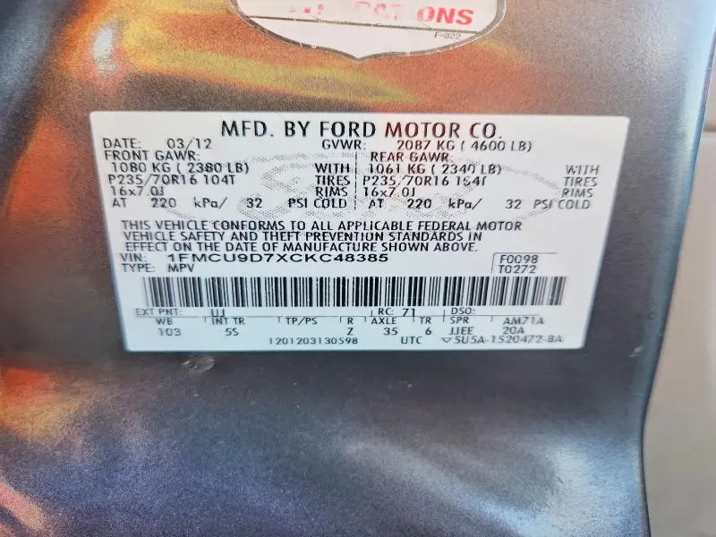 2012 FORD ESCAPE XLT  