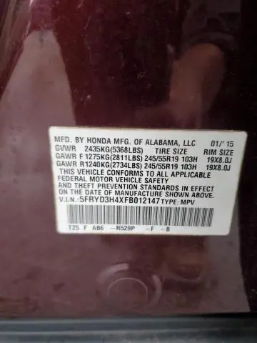 2015 ACURA MDX TECHNOLOGY  