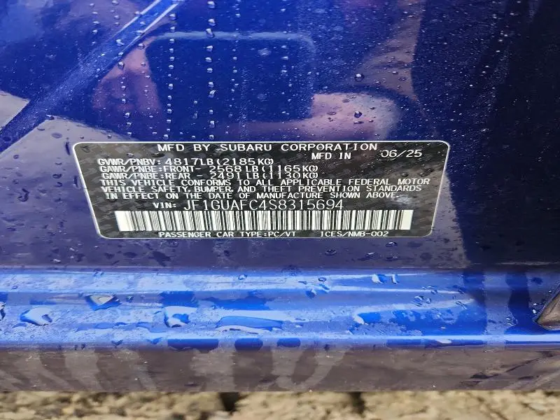 2025 SUBARU IMPREZA SPORT  